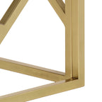 Table basse en acier inoxydable et verre trempé