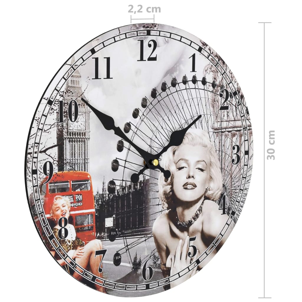 Horloge murale vintage Londres 30 cm