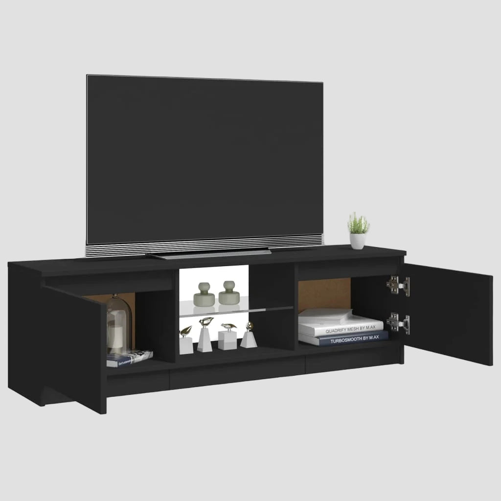 Meuble TV avec lumières LED Noir 120x30x36 cm