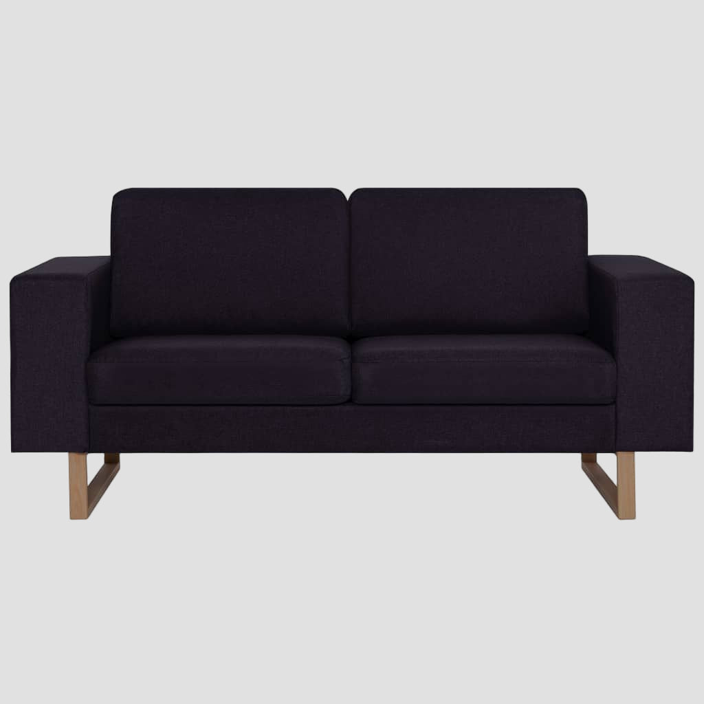 Ensemble de canapé 2 pcs tissu noir