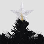 Sapin de Noël et flocons de neige LED Noir 120 cm Fibre optique