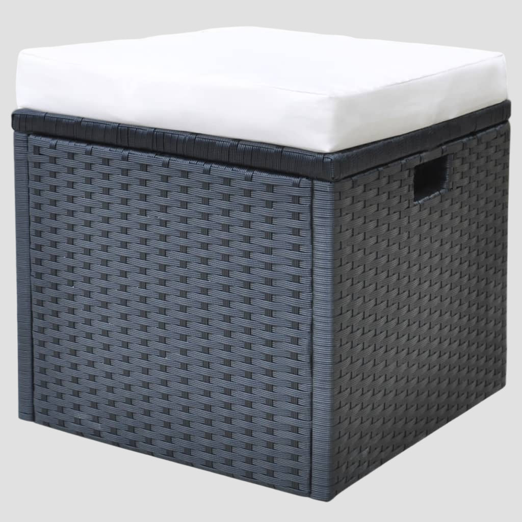 Ensemble à manger d'extérieur 6pcs coussins résine tressée