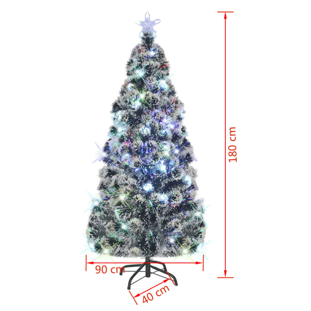 Sapin de Noël pré-éclairé avec support 180 cm fibre optique