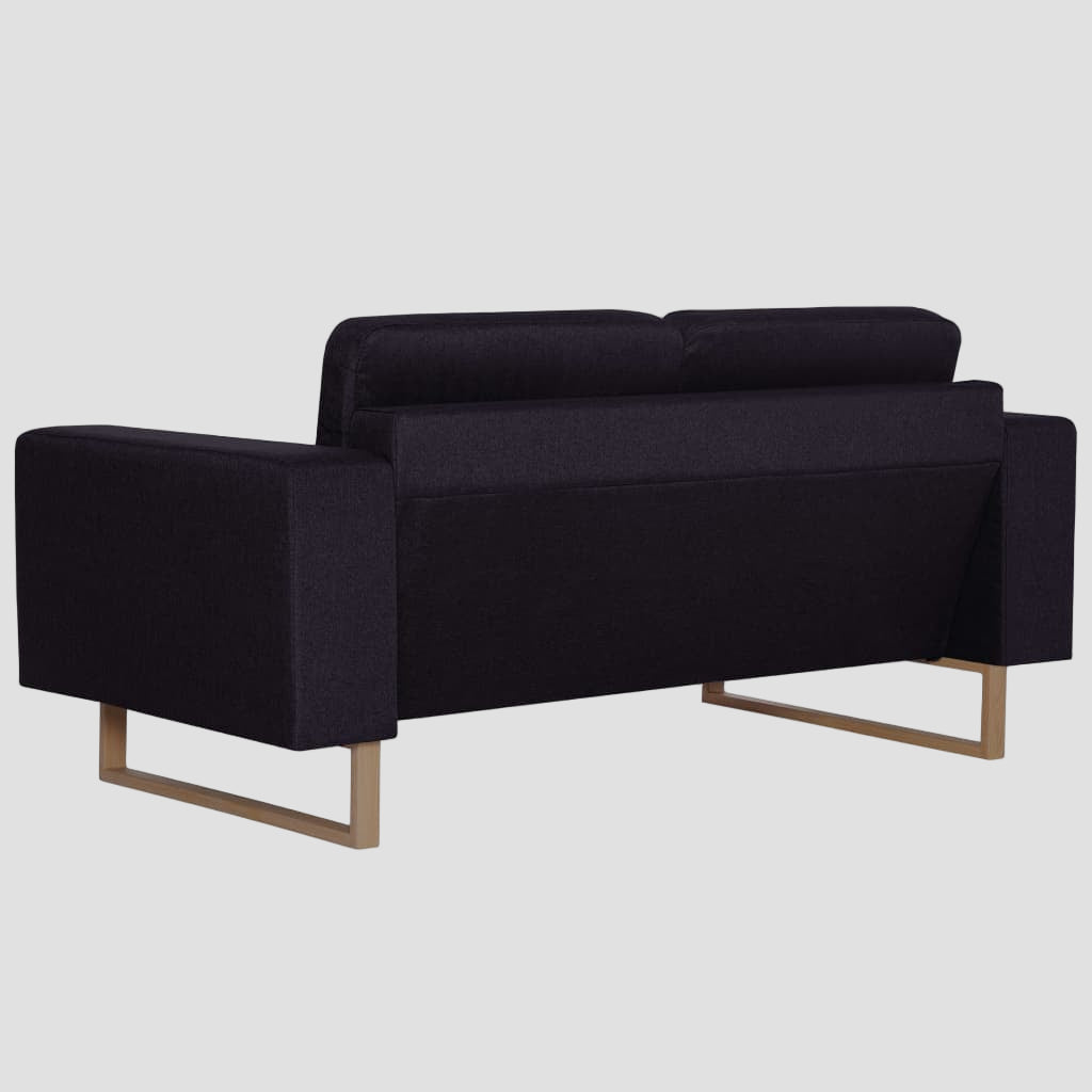 Ensemble de canapé 2 pcs tissu noir