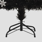 Sapin de Noël et flocons de neige LED Noir 120 cm Fibre optique