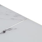 Table basse en acier inoxydable et verre trempé