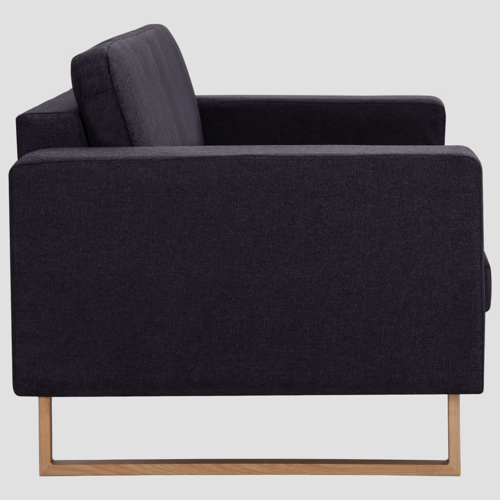 Ensemble de canapé 2 pcs tissu noir