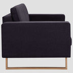 Ensemble de canapé 2 pcs tissu noir